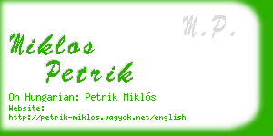 miklos petrik business card
